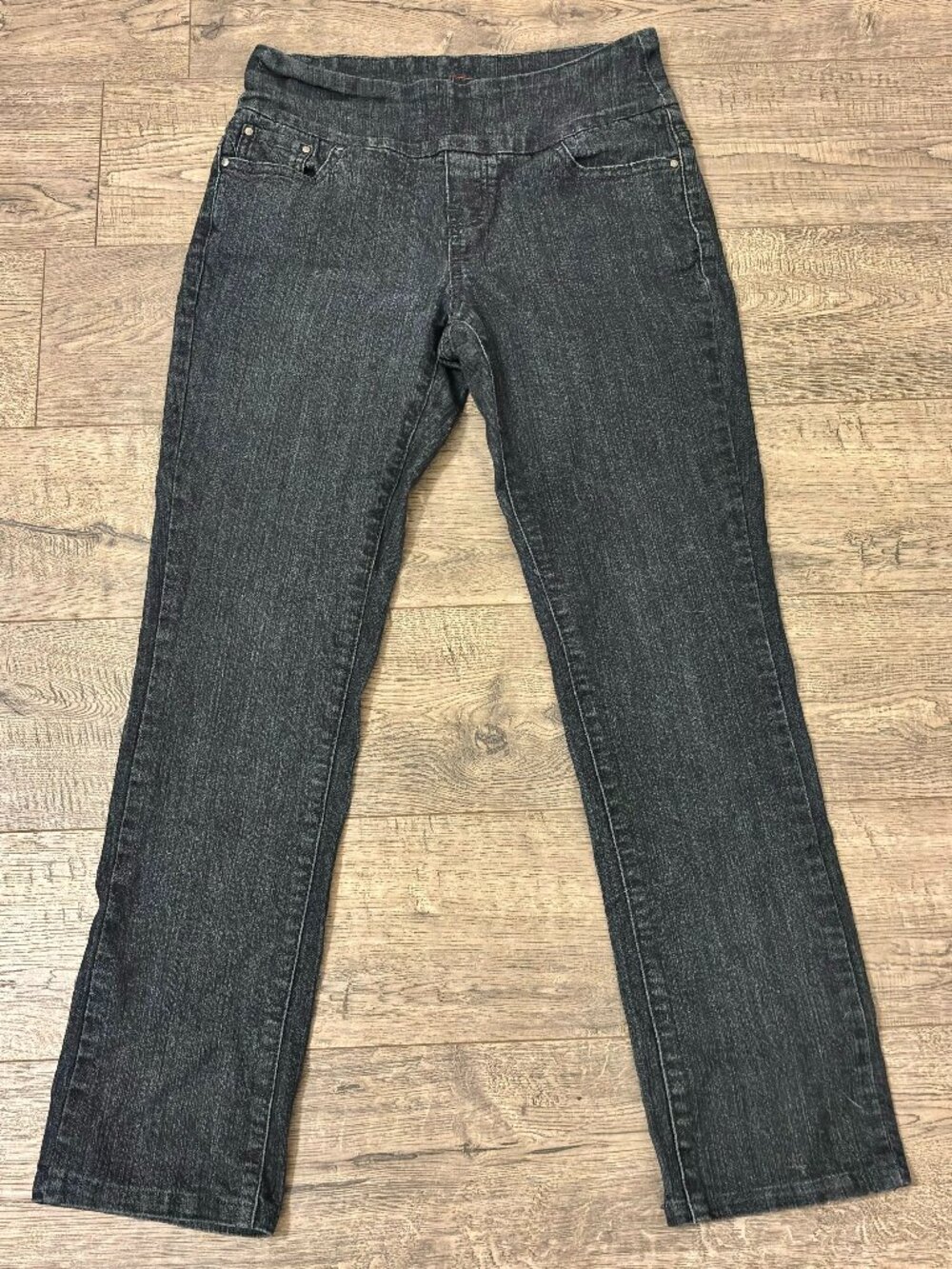 Jag Jeans Blue Shadow Pull On High Rise Straight Leg Jeans Size 4P